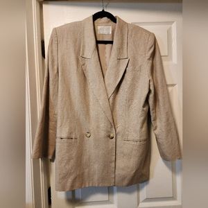 Lord & Taylor Taupe Linen Blazer Size XL